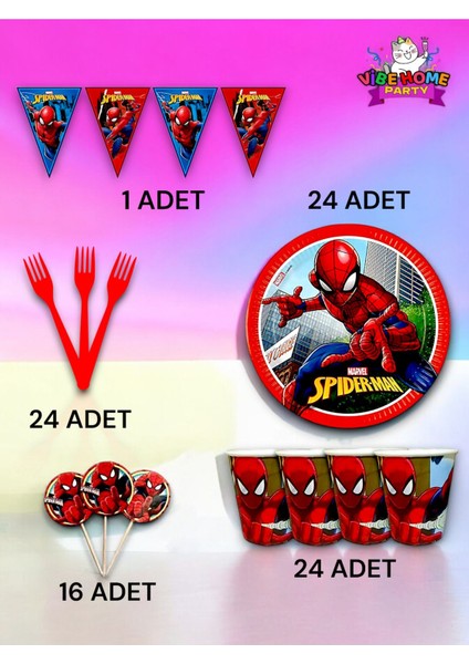 24 Kişilik Spiderman Temalı Eko Set - Doğum Günü Parti ve Eğlenceli Etkinlikler fiyatları