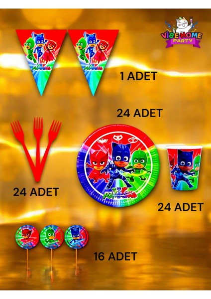 24 Kişilik Pijamask Temalı Eko Set - Doğum Günü Parti ve Eğlenceli Etkinlikler fiyatları