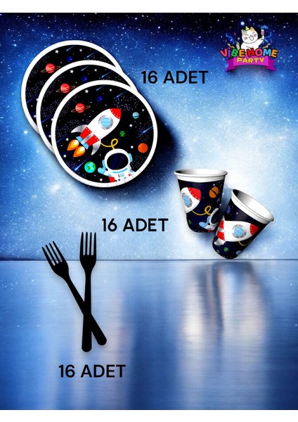 16 Kişilik Uzay Temalı Süper Eko Seti - Doğum Günü Parti ve Eğlenceli Etkinlikler fiyatları