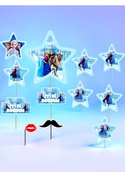 10 Adet Frozen Temalı Konuşma Balonu - Doğum Günü Parti ve Eğlenceli Etkinlikler Için