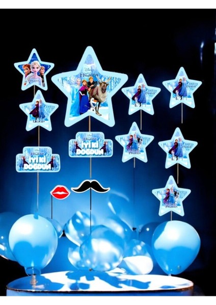 10 Adet Frozen Temalı Konuşma Balonu - Doğum Günü Parti ve Eğlenceli Etkinlikler Için