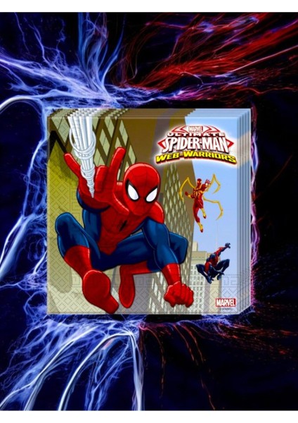 16 Adet Spider-Man Temalı Peçete - Doğum Günü Parti ve Eğlenceli Etkinlikler Için