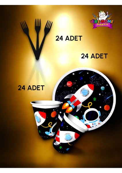 24 Kişilik Uzay Temalı Süper Eko Seti - Doğum Günü Parti ve Eğlenceli Etkinlikler fiyatları