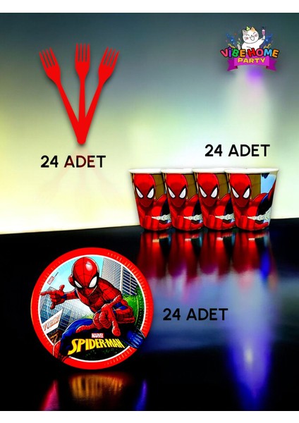 24 Kişilik Spiderman Temalı Süper Eko Seti - Doğum Günü Parti ve Eğlenceli Etkinlikler fiyatları
