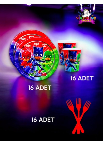 16 Kişilik Pijamask Temalı Süper Eko Seti - Doğum Günü Parti ve Eğlenceli Etkinlikler fiyatları