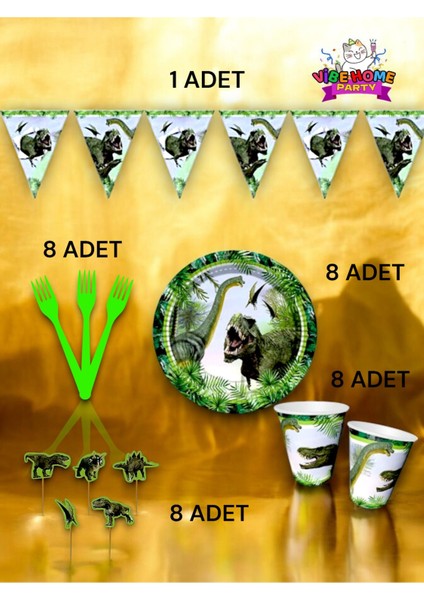 8 Kişilik Jurassic Temalı Eko Set - Doğum Günü Parti ve Eğlenceli Etkinlikler fiyatları