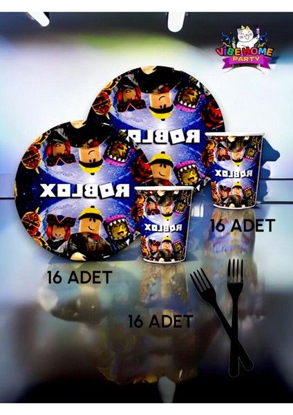16 Kişilik Roblox Temalı Süper Eko Seti - Doğum Günü Parti ve Eğlenceli Etkinlikler fiyatları