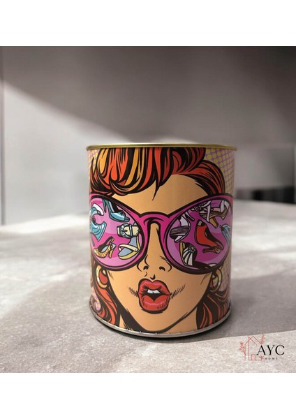Pop Art Desenli Silindir Kumbara