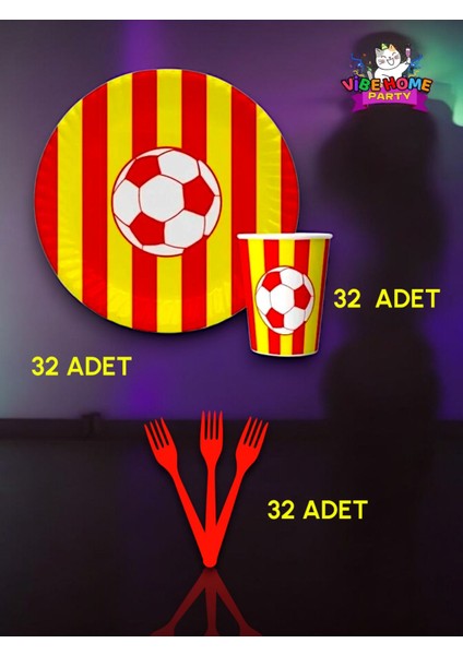 32 Kişilik Sarı Kırmızı Taraftar Süper Eko Seti - Doğum Günü Parti ve Eğlenceli Etkinlikler fiyatları
