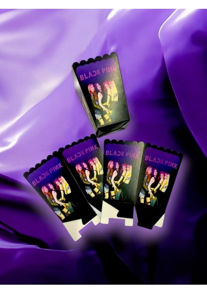 8 Adet Blackpink Müzik Grubu Temalı Mısır Kutusu - Doğum Günü Parti ve Eğlenceli Etkinlikler Için