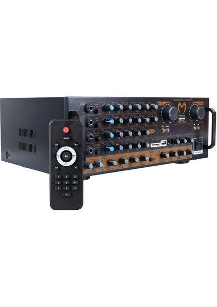 MV-1232 2*80W Usb/sd Bt Uk-Balans 4 Mik Giriş-4 Hop Çıkışlı Stereo Trafosuz Mıxer Küp Anfi