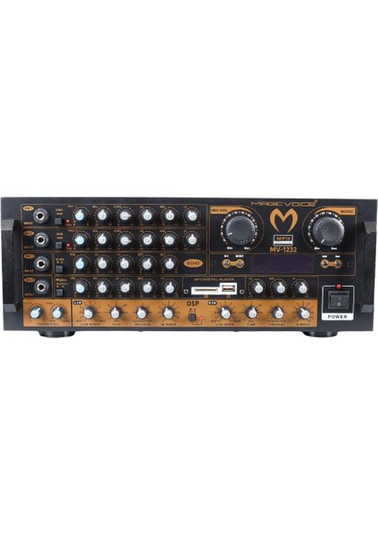 MV-1232 2*80W Usb/sd Bt Uk-Balans 4 Mik Giriş-4 Hop Çıkışlı Stereo Trafosuz Mıxer Küp Anfi