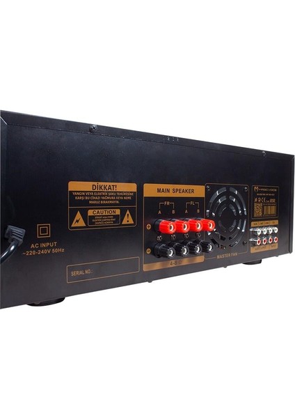 MV-1232 2*80W Usb/sd Bt Uk-Balans 4 Mik Giriş-4 Hop Çıkışlı Stereo Trafosuz Mıxer Küp Anfi