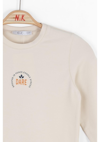 Kız Çocuk Lotus Sweatshirt 8-14 Yaş Krem