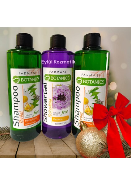 Botanics Herbal Mix Şampuan 2 Adet +Mine Çiçeği Duş Jeli 1 Adet ( 3lü Set)