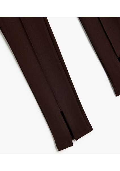 Beli Lastikli Viskon Karışımlı Nervür Detaylı Tayt modelleri