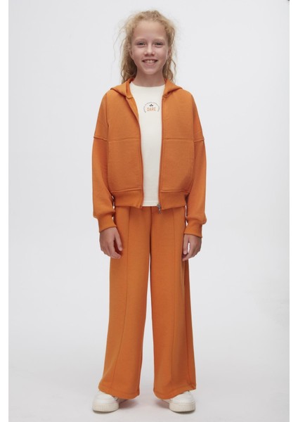 Kız Çocuk Lotus Sweatshirt Hırka 8-14 Yaş Oranj