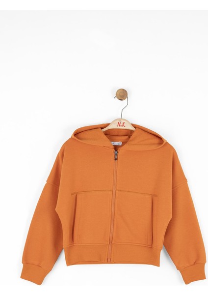 Kız Çocuk Lotus Sweatshirt Hırka 8-14 Yaş Oranj