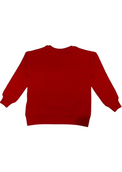 Gugo Kız Çocuk Çicek Aksesuarlı Sweatshirt 5-14 Yaş Kırmızı