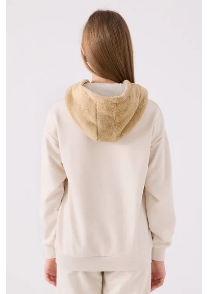 Kız Çocuk Sweatshirt 6-16 Yaş Bej