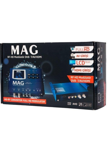 MG-17313 LCD Ekranlı Hd-Rf Converter Full Hd Dvb-T Encoder Modulator (Dvb-T/av/hdmı)