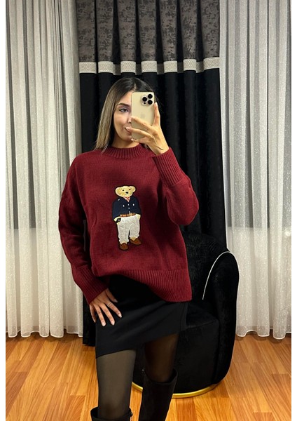 Ayıcık Desenli Şardonlu Bodro Kazak