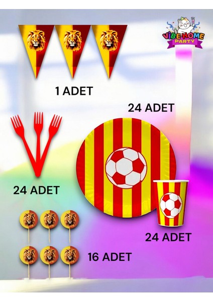 24 Kişilik Sarı Kırmızı Temalı Eko Set - Doğum Günü Parti ve Eğlenceli Etkinlikler fiyatları