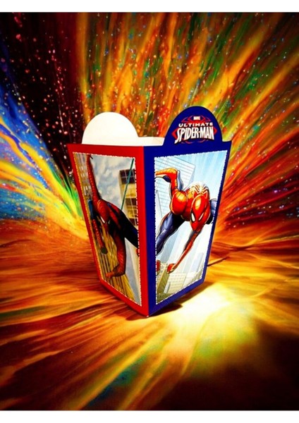 8 Adet Spider-Man Temalı Mısır Kutusu - Doğum Günü Parti ve Eğlenceli Etkinlikler Için