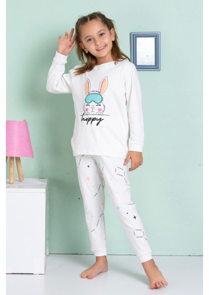 Kız Çocuk Tavşan Desenli Uzun Kollu Pijama Takımı fiyatları