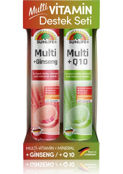 Multivitamin Destek Seti - Multi +Ginseng & Multi +Q10