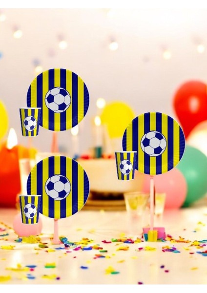 Sarı Lacivert Temalı Taraftar Tabak Bardak Seti - Doğum Günü Parti ve Eğlenceli Etkinlikler fiyatları