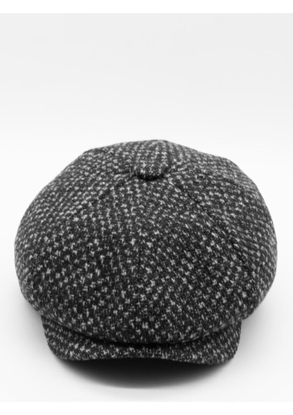 Erkek Kontrast Desenli Yünlü Kışlık Ingiliz Kasket