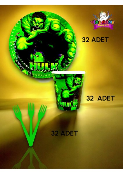 32 Kişilik Hulk Temalı Süper Eko Seti - Doğum Günü Parti ve Eğlenceli Etkinlikler fiyatları