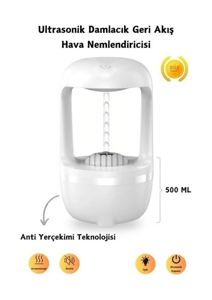 500ML Ulrasonik Hava Nemlendirici Anti-Yerçekimi Su Damlacık Tasarım Oda Buhar Makinesi Difüzörü fırsatları