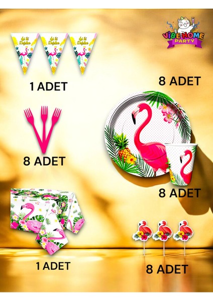 8 Kişilik Flamingo Temalı Premium Set - Doğum Günü Parti ve Eğlenceli Etkinlikler fiyatları
