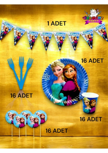 16 Kişilik Frozen Temalı Eko Set - Doğum Günü Parti ve Eğlenceli Etkinlikler fiyatları