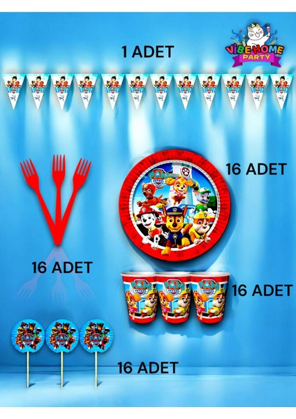 16 Kişilik Paw Patrol Temalı Eko Set - Doğum Günü Parti ve Eğlenceli Etkinlikler fiyatları