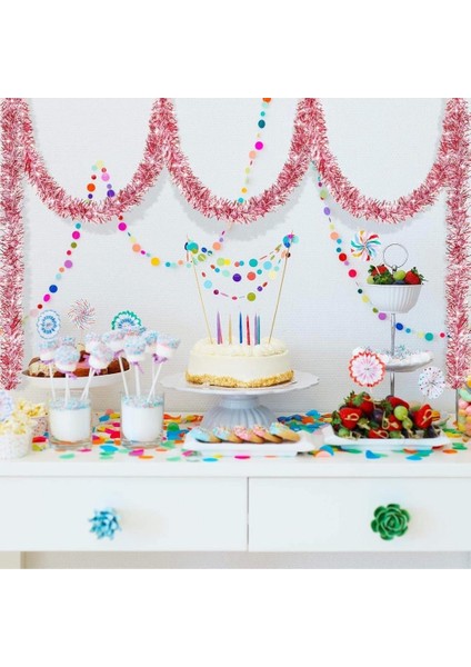 Parti Için Sim Süs 2 Metre Uzunluk 6 cm Genişlik Pembe Renk Ithal fırsatları