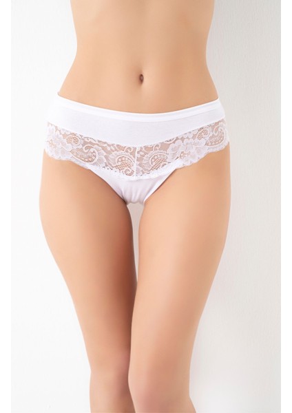 Günlük Pamuklu Dantel Desenli Slip 932