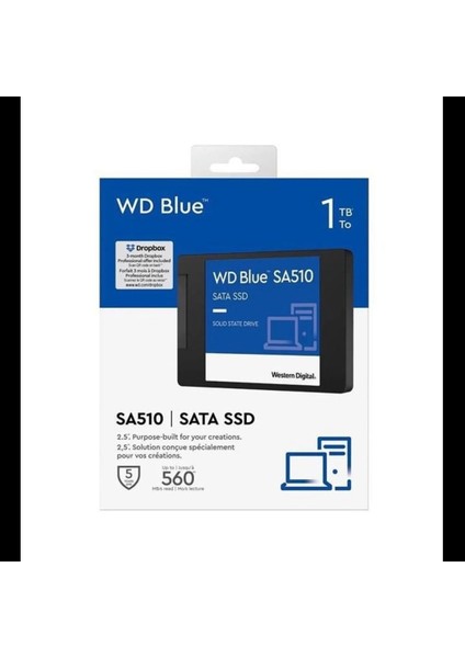 Blue SA510, WDS100T3B0A, 1tb, 560/510, 3D Nand, 2,5&quot; Sata, SSD