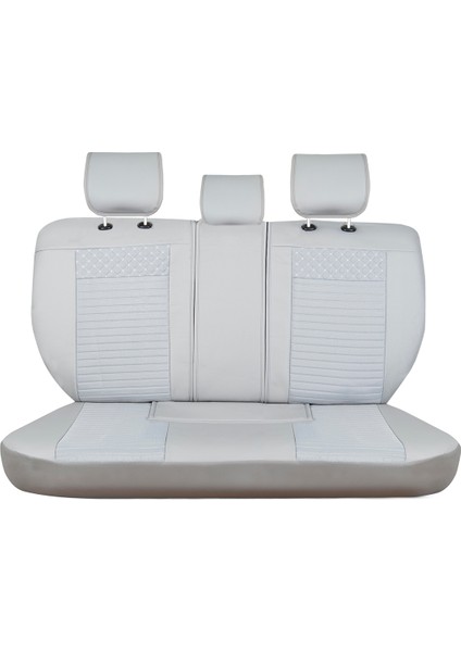 Fiat Egea Cross Uyumlu Yarı Deri Oto Koltuk Kılıfı Ön/Arka Set Prime Model Gri