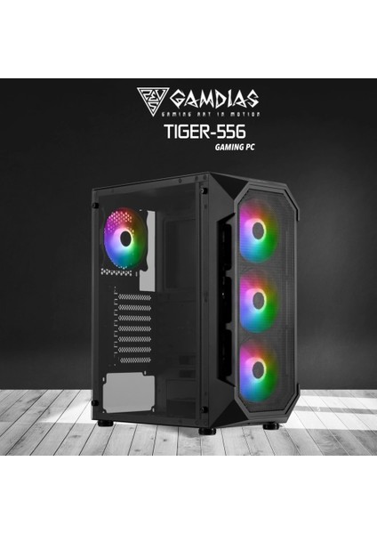 Gamdıas TIGER-556, Ryzen 5 5600, 16GB Ram, 500GB Nvme Ssd, 8gb Gddr5 RX580 Ekran Kartı, 600W Kasa, Free Dos Gamıng Pc