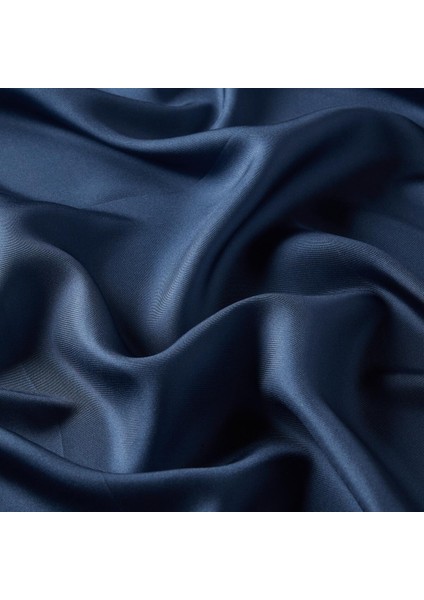 Ipekevi Düz Twill Ipek Eşarp - Koyu Mavi