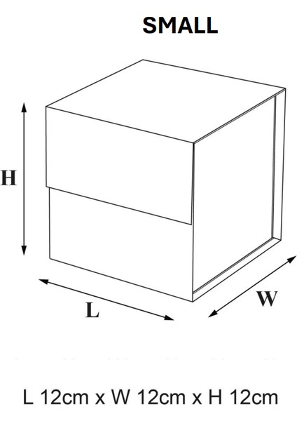 Hediye Kutusu Boş Mıknatıslı Kapak Mat Lamine Lacivert 11X11X11CM