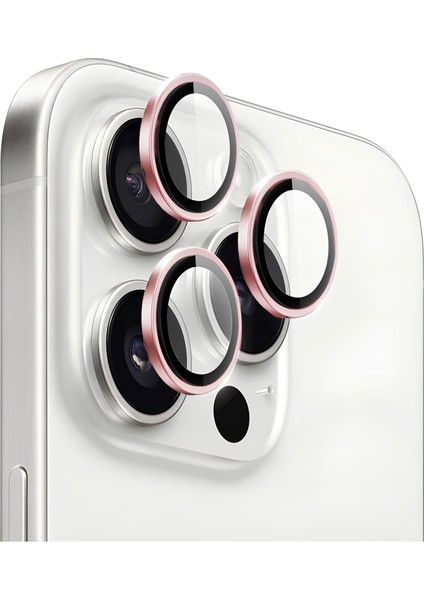 Apple iPhone 16 Pro - Pro Max Metal Çerçeveli Kamera Koruma Lensi
