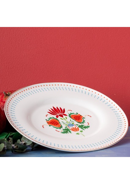 Istanbul Porselen Nar Fine Bone Kayık Tabak Mavi 26 cm