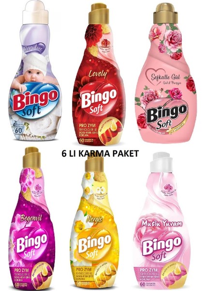 6'lı Karma Bingo Soft Konsantre Çamaşır Yumuşatıcısı