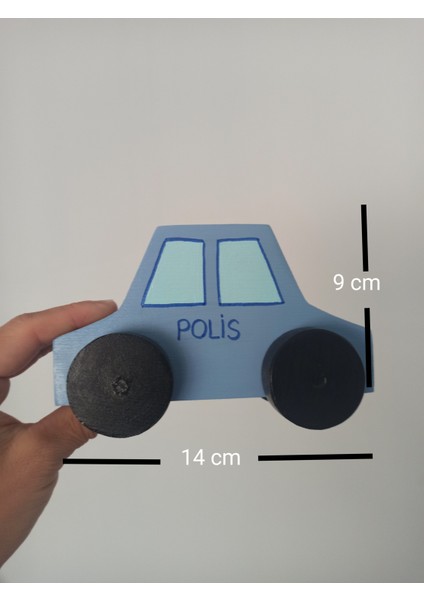 Ahşap Oyuncak Araba Seti – Itfaiye, Polis ve Ambulans Araçları,