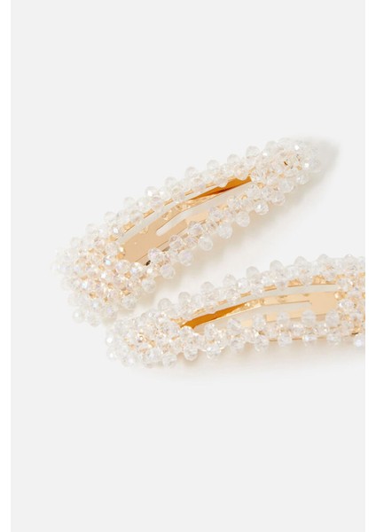 Cam Boncuklu Üçgen Çıt Çıt Saç Tokası 2'li Paket modelleri