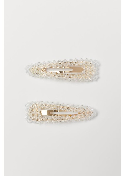 Cam Boncuklu Üçgen Çıt Çıt Saç Tokası 2'li Paket fırsatları